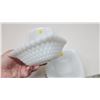 Image 3 : 3 vintage Hobnail Milk Glass Square Bowls - 1950's -  6" Pristine