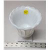 Image 2 : Vintage Milk Glass Pedestal Compote - Fluted 1950's Pristine