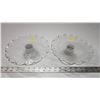 Image 1 : 2 Pedestal Plate Cake Servers - vintage pressed glass 1940's 8 x 5" good condition