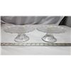 Image 2 : 2 Pedestal Plate Cake Servers - vintage pressed glass 1940's 8 x 5" good condition