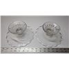 Image 4 : 2 Pedestal Plate Cake Servers - vintage pressed glass 1940's 8 x 5" good condition
