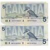 Image 2 : 2x 1986 Canada 5 dollar bird bill