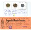 Image 1 : Three Coins; 2021 Klondike Loonie, 2011 Parks Loonie, 1953 S.S. Nickel and Imperial Bank of Canada C
