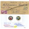 Image 1 : Dominion Bank Cheque Receipt and Two Coins; 2022 Summit Color Toonie and 2022 A.G. Bell Color Loonie