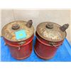 Image 2 : Antique Rustic Red Gas Cans - 2 cans