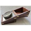 Image 3 : Rosewood and brass, boxed desk clock - GWO