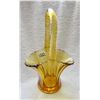 Image 1 : Victorian amber glass basket - 10"
