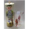Image 2 : Robin Hood drinking glass and 6 1/2" Robin hood doll