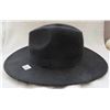 Image 4 : UNISEX black fedora hat - 7 1/2" size