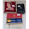 Image 1 : 1953 Coronation pin cushion, bible and suvenir spoon boxed