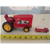 Image 2 : 2 metal trucks (1 is "buddy L"), 2 metal tractor & 1 small car