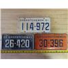 Image 1 : 3x Sask license plates - 1961, 1962, 1963