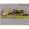 Image 1 : Vintage metal Tonka Semi & Trailer with Bulldozer