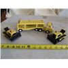 Image 1 : Vintage Metal Tonka Semi with Car Trailer + 2 metal Tonka Bulldozers