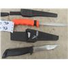 Image 4 : 6 Butcher Knives with Holsters , Blue Handled is a Buck , Berkley