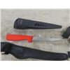 Image 6 : 6 Butcher Knives with Holsters , Blue Handled is a Buck , Berkley