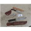 Image 1 : 3 Knives ; 1 Skinning Knife + 2 Hunting Knives ; 15.5" + 11" Long