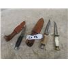 Image 1 : 3 Hunting Knives - Longest is 9.5" - 2 With Holsters