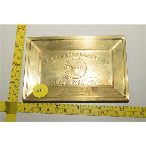 1914 associated advertising Toronto brass tray