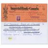 Image 1 : 5 "Imperial Bank of Canada" cancelled cheques - 1940, 1946, 1947, 1949, 1951 - couldn't show others,