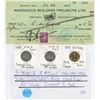 Image 1 : 1952 Magnacca building projects cheque & 3 WWII Canadian 5 cent coins