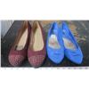 Image 1 : 2 Plain Lady Shoes, Purple 10W, Blue 11