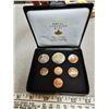 1971 Double Cent Custom Set. 7-coin set housed in original black vinyl case with Coat of Arms & CANA
