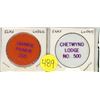 Image 1 : Lot of 2 Elks Lodge plastic tokens. Includes Grande Prairie Lodge #285 & Chetwynd Lodge #500.