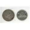 Image 1 : 1946 Canada quarter, 1947 Canada Dime (Both coins are GeorgIVS VI D: G: REX ET IND: IMP)