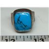 Image 1 : .925 Silver ring with a turquoise stone - made in Mexico - weight: 14 grams