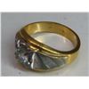 Image 4 : 14K gold ring with large diamond -(diamond unverified) - weight: 13 grams