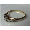 Image 4 : 14K gold band with 18K white gold accent and single diamond (diamond unverified) - weight: 1.5 grams