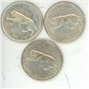 Image 1 : 3x 1867-1967 Canada quarters - cougar