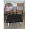 Image 1 : 2 Vintage collapsable chairs & Black leather seat bench