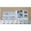 Image 1 : 4 block of mint Canada in space holo stamps - 42c & 4 block of small boat stamps, mint - 39c