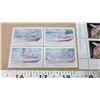 Image 2 : 4 block of mint Canada in space holo stamps - 42c & 4 block of small boat stamps, mint - 39c