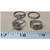 Image 2 : 5 Gold and silver colored costume jewelry rings
