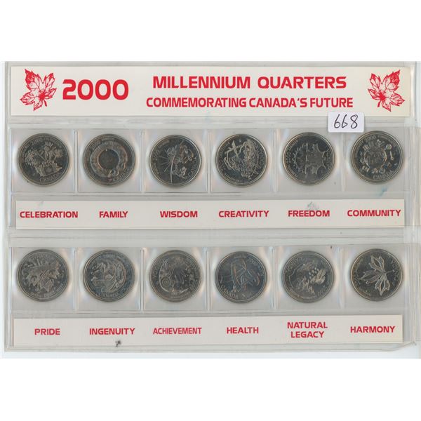 2000 Millennium 25 cent coin set - 12 pcs