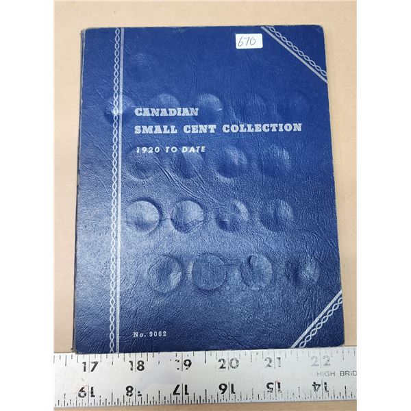 Canadian small cent collection, missing 1922-1925, 1931 - in blue whitman folder