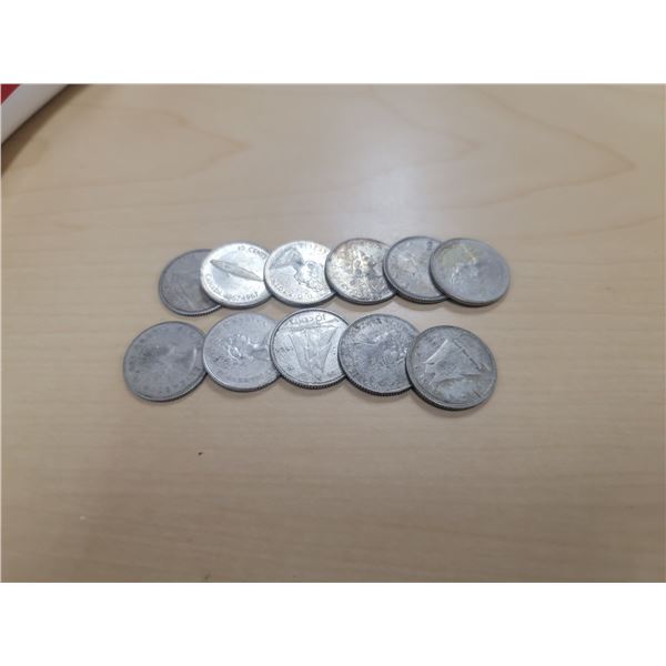 11 Canadian silve dimes