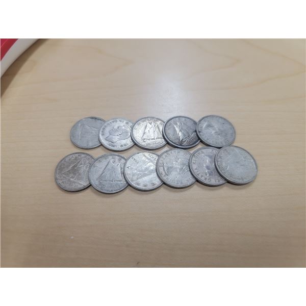 11 Canadian silve dimes