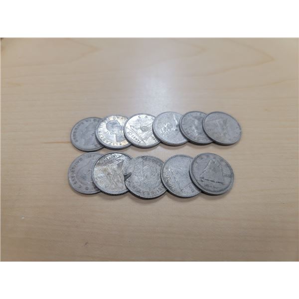 11 Canadian silve dimes