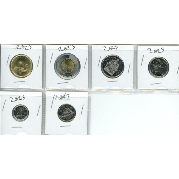 6 coin 2023 Canada coin set - $2.00, $1.00, 50¢, 25¢, 10¢, 5¢