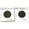 Image 1 : Lot of two 1864 New Brunswick 1¢ one cent