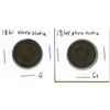 Image 1 : Lot of two 1861 & 1864 Nova Scotia one cent 1¢
