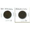 Image 1 : Lot of two 1861 & 1864 Nova Scotia one cent 1¢