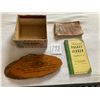 Image 3 : Cigar box, wall plaque, bird book, Farmers' pocket ledger