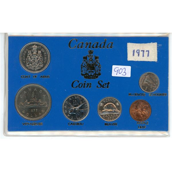 1977 Year Set. Dollar has full Water Lines. 6-coin set.