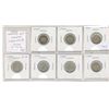 Image 1 : Complete Set of 7 Canadian World War II Silver 10 Cents dated 1939 to 1945. Coins grade VG-8 to VF-3