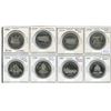 Image 1 : Lot of 8 Regina Trade Dollars including RCMP Chapel, RCMP Musical Ride, Regina RCMP HQ, Sitting Bull